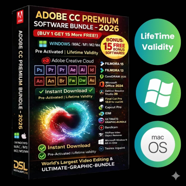 ADOBE PREMIUM SOFTWARE BUNDLE – 2026 + BONUS